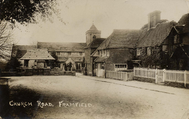 Postcard of Framfield Church Approach in 1915